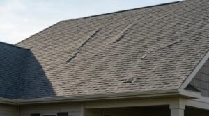 New asphalt shingle roof showing visible waves and buckled shingles